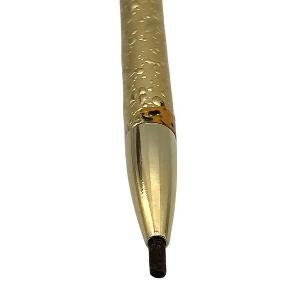 Vintage Geminesse Brow Pencil Brown Retractable Gold Case Makeup Collectible